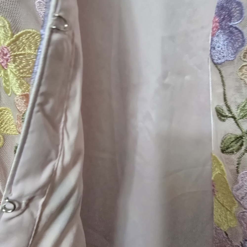 Pastel Floral Embroidered Duster Jacket - Picture 7 of 8